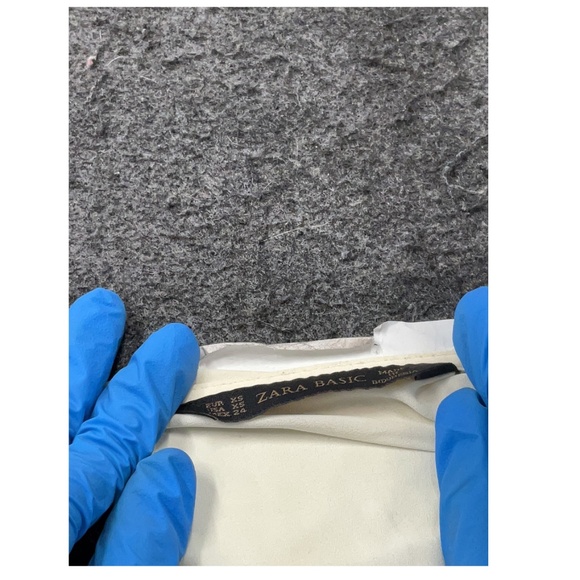 Zara Basic Flutter Sleeve Blouse Green XS - Picture 3 of 3